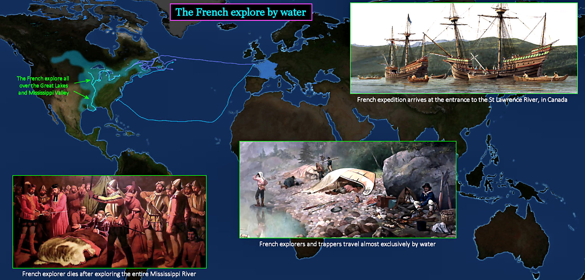 French exploration, 1500s map